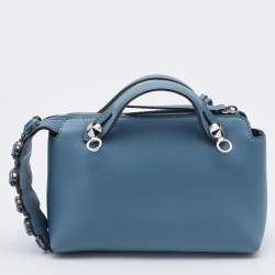 مملوكة مسبقًا Fendi Light Blue Leather Mini By The Way Crossbody Bag