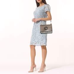 Pre Owned Fendi Brown/Black Leather Kan I F Logo Shoulder Bag