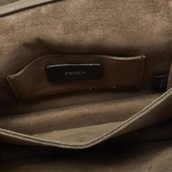 Pre Owned Fendi Grey Leather Small Kan I Chain Shoulder Bag