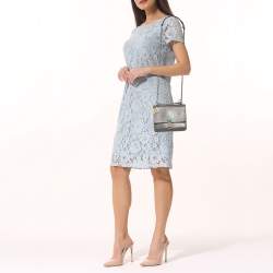 Pre Owned Fendi Grey Leather Small Kan I Chain Shoulder Bag