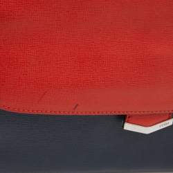 Pre Owned Fendi Tricolor Textured Leather Small Demi Jour Top Handle Bag