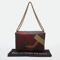 Pre Owned Fendi Multicolor Leather Claudia Chain Shoulder Bag