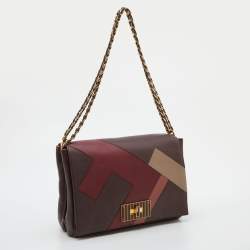 Pre Owned Fendi Multicolor Leather Claudia Chain Shoulder Bag