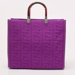 مملوكة مسبقًا Fendi Fuchsia FF Fabric and Leather Medium Sunshine Tote