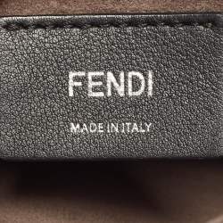 Pre Owned Fendi Multicolor Leather and Python Medium Kan I Top Handle Bag