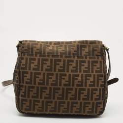 Fendi Tobacco Zucca Canvas Flap Crossbody Bag