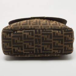 Fendi Tobacco Zucca Canvas Flap Crossbody Bag