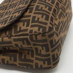 Fendi Tobacco Zucca Canvas Flap Crossbody Bag