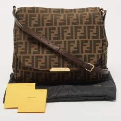 Fendi Tobacco Zucca Canvas Flap Crossbody Bag