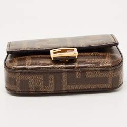 Fendi Tobacco Zucca Coated Canvas Nano Baguette Charm Bag