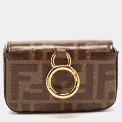 Fendi Tobacco Zucca Coated Canvas Nano Baguette Charm Bag