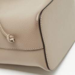 Pre Owned Fendi Grey Leather Mini Mon Tresor Drawstring Bucket Bag
