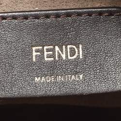 Pre Owned Fendi Grey Leather Mini Mon Tresor Drawstring Bucket Bag