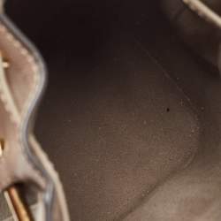 Pre Owned Fendi Grey Leather Mini Mon Tresor Drawstring Bucket Bag