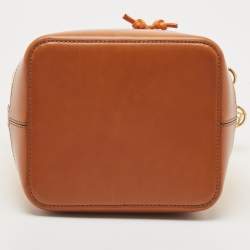 Pre Owned Fendi Orange/Brown Zucca PVC and Leather Mon Tresor Bucket Bag