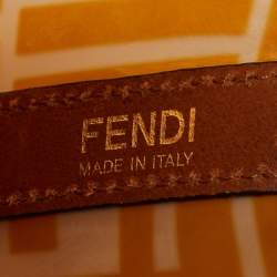 Pre Owned Fendi Orange/Brown Zucca PVC and Leather Mon Tresor Bucket Bag