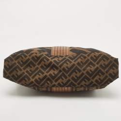 مملوكة مسبقًا Fendi Tobacco Zucca Canvas and Leather Maxi Baguette Flap Shoulder Bag