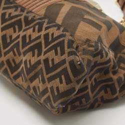 مملوكة مسبقًا Fendi Tobacco Zucca Canvas and Leather Maxi Baguette Flap Shoulder Bag