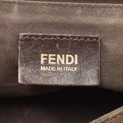 مملوكة مسبقًا Fendi Tobacco Zucca Canvas and Leather Maxi Baguette Flap Shoulder Bag
