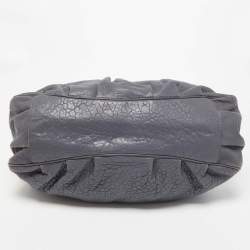 Pre Owned Fendi Light Blue Textured Leather Large Mia Hobo