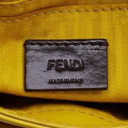 Pre Owned Fendi Yellow Leather Fendista Pochette Crossbody Bag