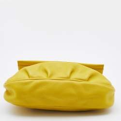 Pre Owned Fendi Yellow Leather Fendista Pochette Crossbody Bag