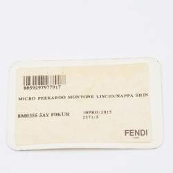 Pre Owned Fendi Black Shearling and Leather Micro Peekaboo Bag