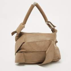 Pre Owned Fendi Beige Suede Hobo