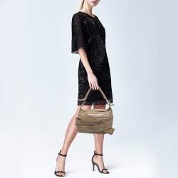 Pre Owned Fendi Beige Suede Hobo