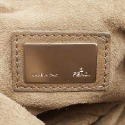 Pre Owned Fendi Beige Suede Hobo