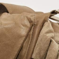 Pre Owned Fendi Beige Suede Hobo