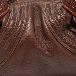 Pre Owned Fendi Brown Leather Baby Spy Bag