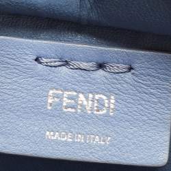 Pre Owned Fendi Deep Sky Blue Leather Multicolor Trims Mini 3Jours Tote