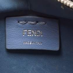 Pre Owned Fendi Deep Sky Blue Leather Multicolor Trims Mini 3Jours Tote