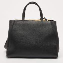 مملوكة مسبقًا Fendi Black Leather Medium 2Jours Tote