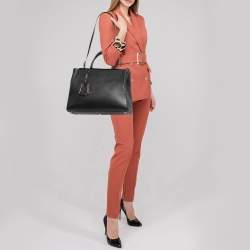 مملوكة مسبقًا Fendi Black Leather Medium 2Jours Tote