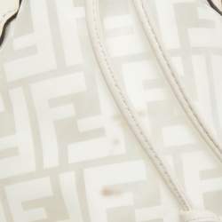 Pre Owned Fendi Off White Zucca PVC and Leather Mini Mon Tresor Bucket Bag