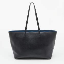Pre Owned Fendi Black/Blue Leather Monster Roll Tote