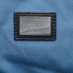 Pre Owned Fendi Black/Blue Leather Monster Roll Tote
