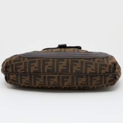Pre Owned Fendi Brown Zucca Canvas and Leather Spy Hobo Bag