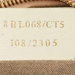 Pre Owned Fendi Beige/Red Printed Zucchino Fabric and Leather Small Forever Bauletto Bag
