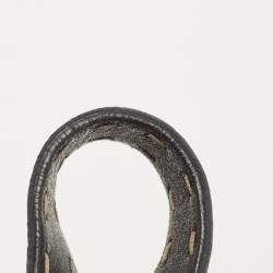 Fendi Black Selleria Leather and Astrakhan Fur Baguette Bag
