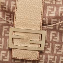 Pre Owned Fendi Beige/Pink Zucchino Canvas Sweet Hobo 