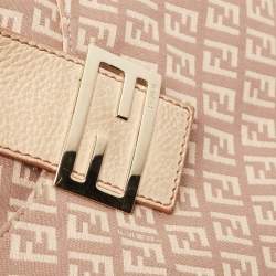 Pre Owned Fendi Beige/Pink Zucchino Canvas Sweet Hobo 