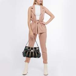 Pre Owned Fendi Multicolor Fabric and Alligator Chef Hobo