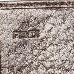 Pre Owned Fendi Tobacco Zucca Canvas and Leather FF Flap Continental Wallet