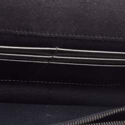 Pre Owned Fendi Metallic Dark Grey Leather Crystal Stud Tube Wallet On Chain