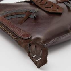 Pre Owned Fendi Brown Leather Oyster Hobo