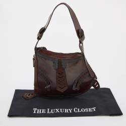 Pre Owned Fendi Brown Leather Oyster Hobo