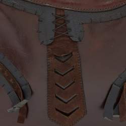Pre Owned Fendi Brown Leather Oyster Hobo